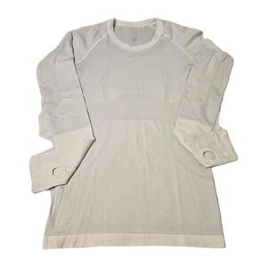 Lululemon Athletica Swiftly Tech Long Sleeve Thumb Holes Size 4 Ivory